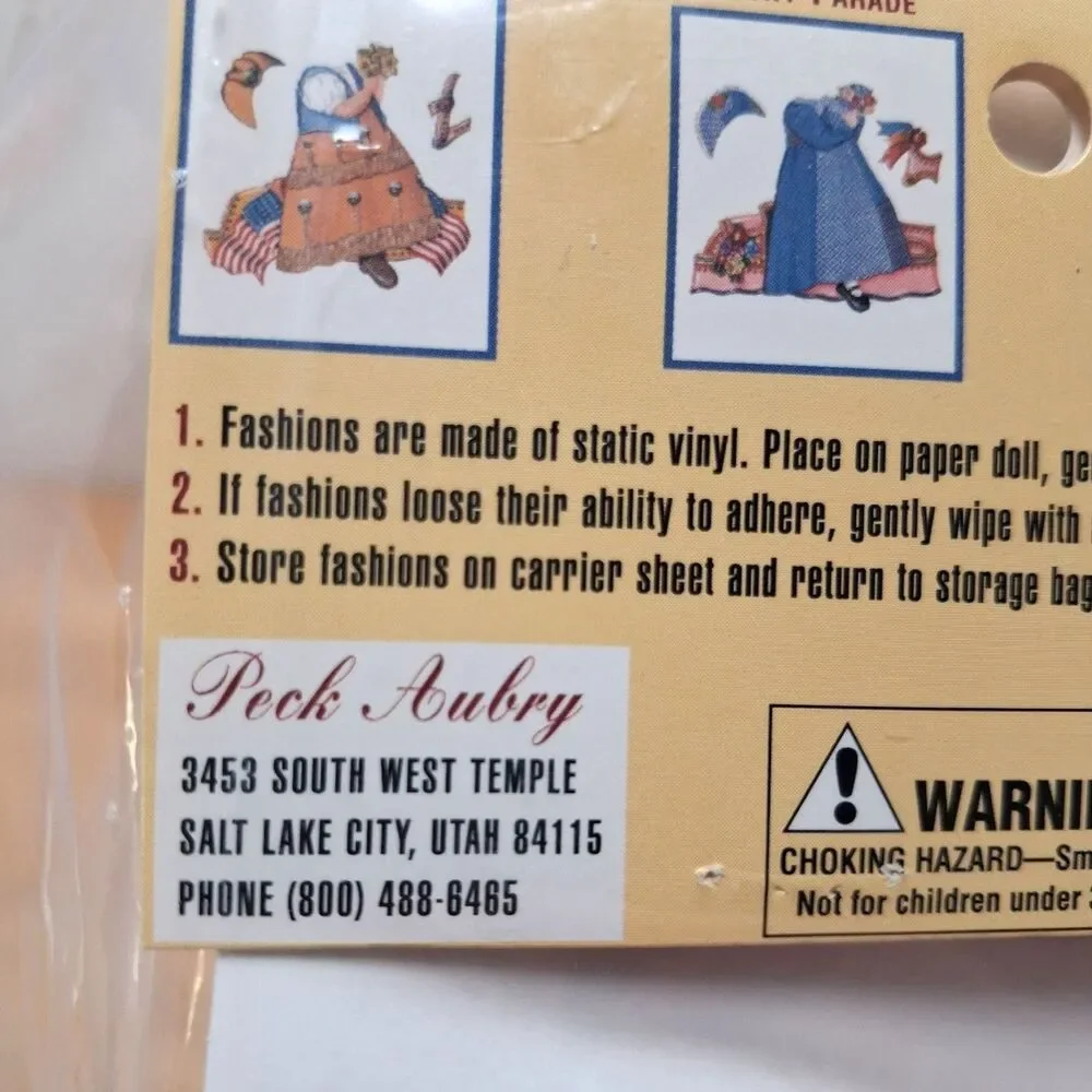 Vintage KIDOODLES Vinyl Cling Doll Girl on Horse 4 Clothing Sets Peck Aubry 1996